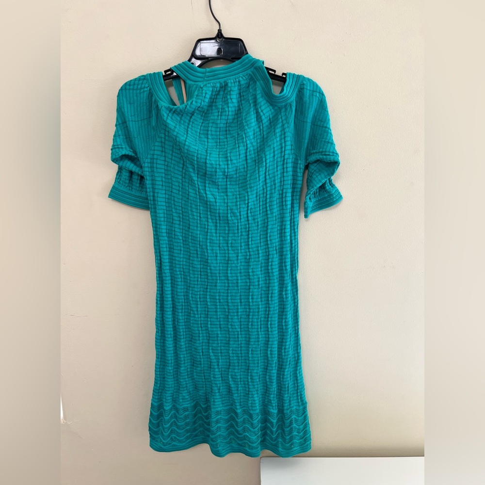 Missoni Turquoise Knit Dress with Cut out shoulders - Picture 6 of 8